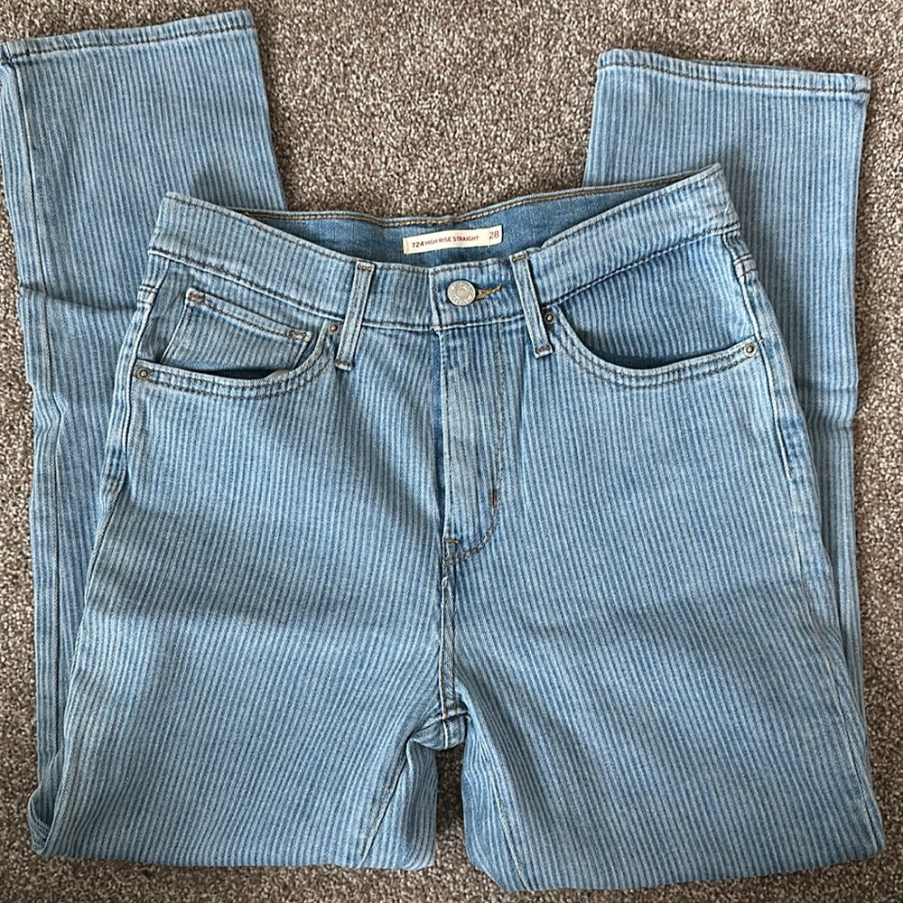 HIGH RISE STRIPED LEVI’S JEANS - Picture 3 of 5